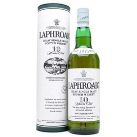 Laphroaig whisky 0,7l 10 éves 40% DRS, díszdoboz