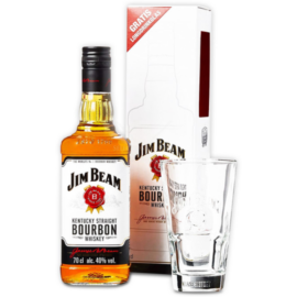 Jim Beam whiskey 0,7l 40%, díszdoboz + pohár