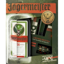 Jägermeister keserűlikőr 0,7l 35%, díszdoboz + 2 pohár