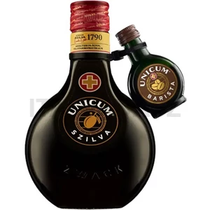 Zwack Unicum szilva ízesítésű keserűlikőr 0,5l 34.5% DRS + Unicum Barista 0,04l