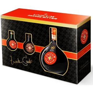 Zwack Unicum Orange 0,7l 40% + 0,04l Barista + 0,04l Orange, díszdoboz