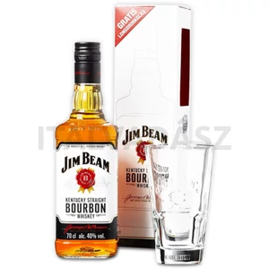 Jim Beam whiskey 0,7l 40%, díszdoboz + pohár