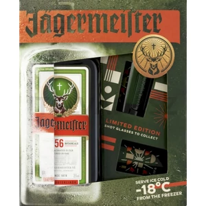 Jägermeister keserűlikőr 0,7l 35%, díszdoboz + 2 pohár